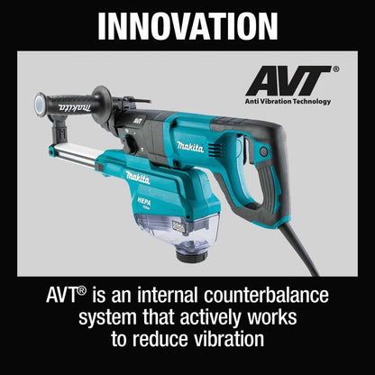 Makita HR2663 1" SDS-PLUS AVT Rotary Hammer, w/ HEPA Dust Extractor (D-handle)