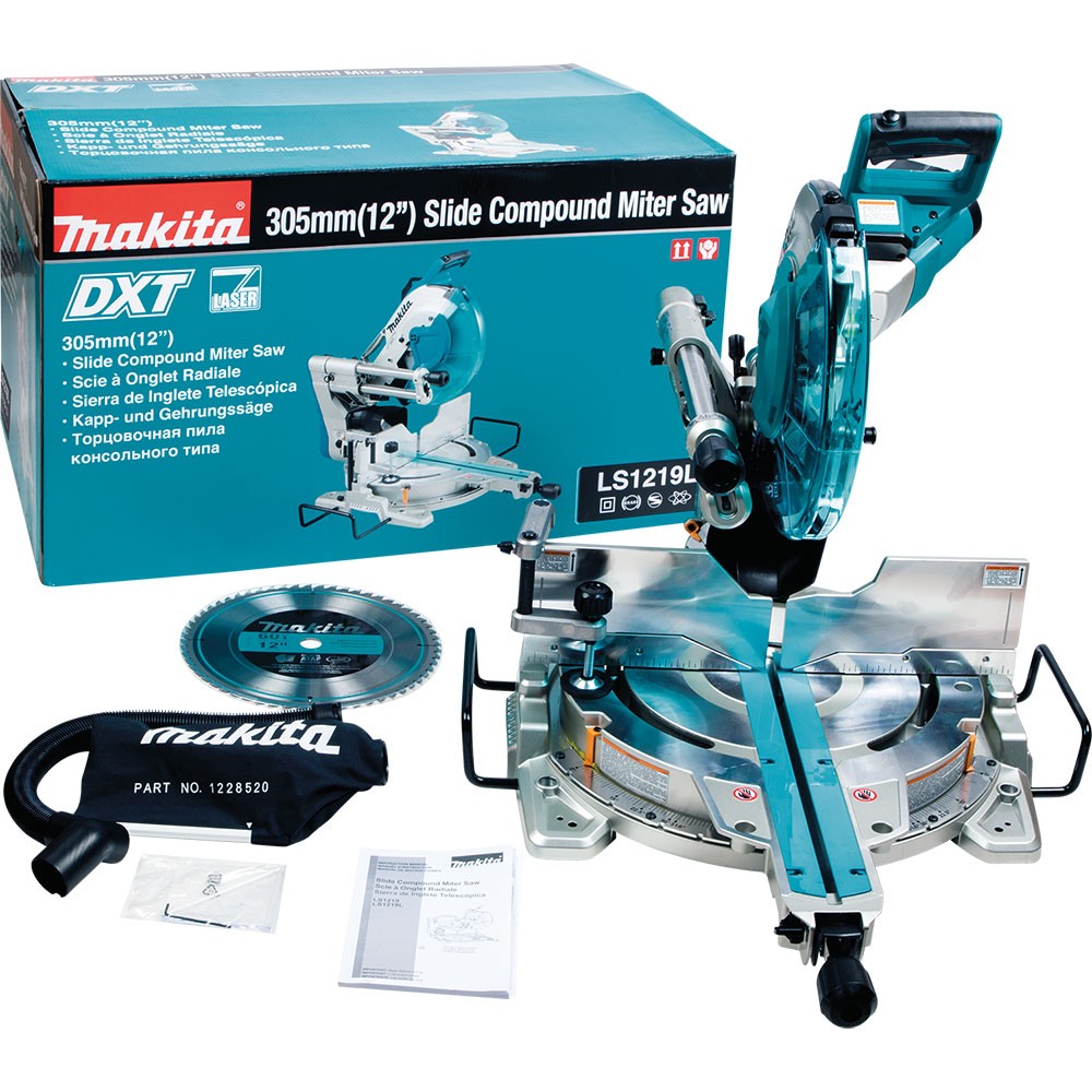 Makita LS1219L 12" Dual-Bevel Sliding Compound Miter Saw, laser