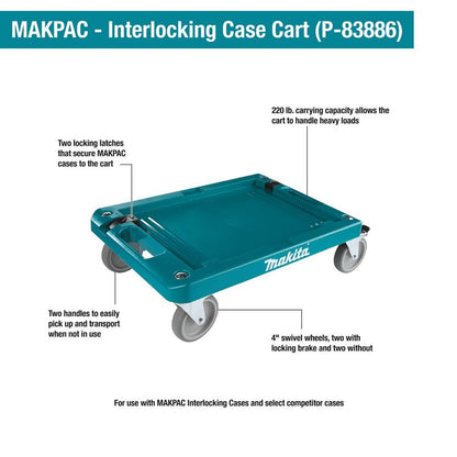 Makita P-83886 MAKPAC Interlocking Case Cart