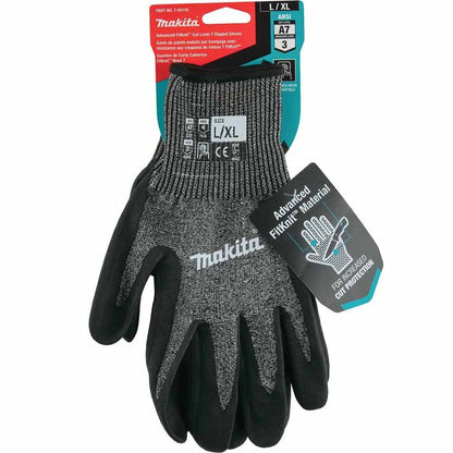Makita T-04145 Advanced FitKnit Cut Level 7 Nitrile Coated Dipped Gloves (Large/X-Large)