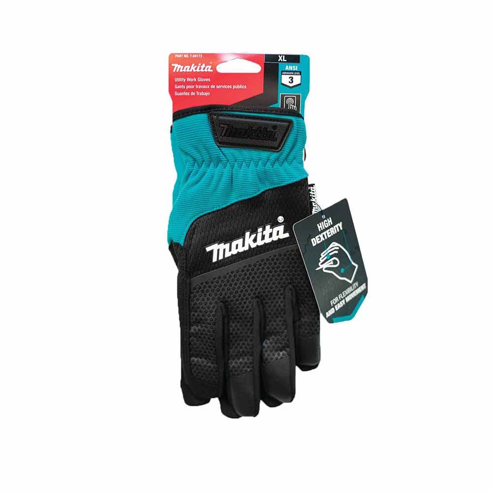 Makita T-04173 Open Cuff Flexible Protection Utility Work Gloves (X-Large)