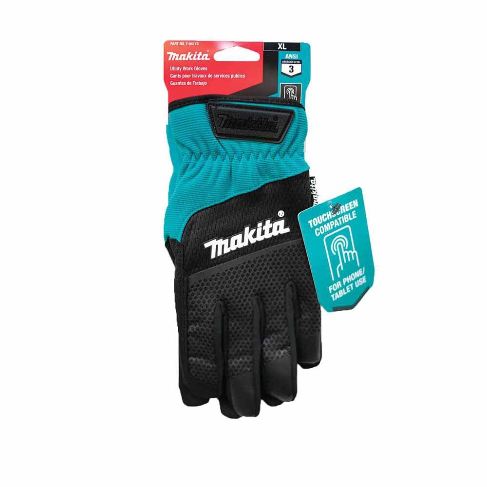 Makita T-04173 Open Cuff Flexible Protection Utility Work Gloves (X-Large)