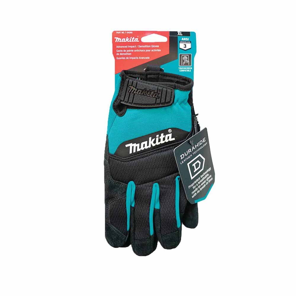 Makita T-04232 100% Genuine Leather-Palm Performance Gloves (X-Large)