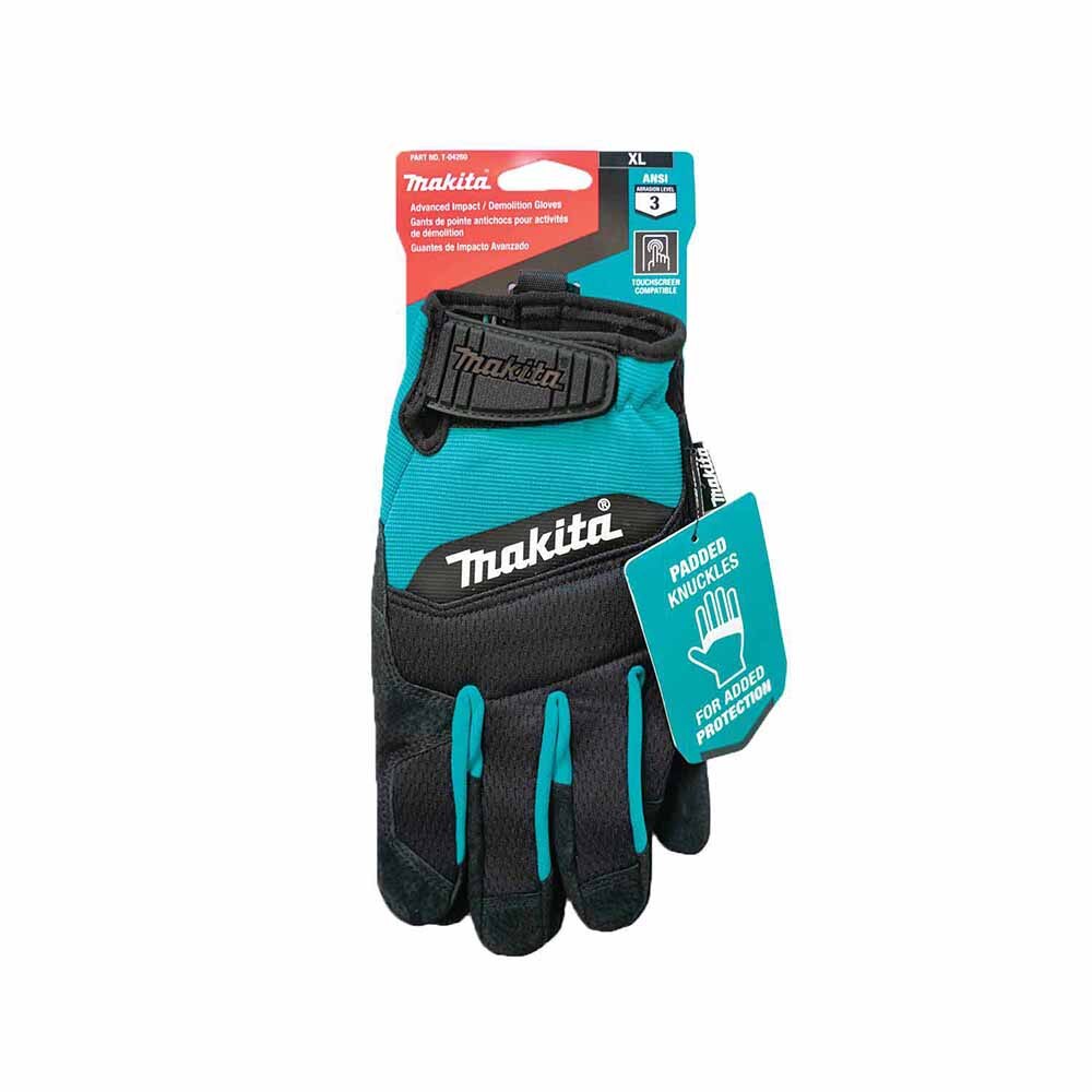 Makita T-04232 100% Genuine Leather-Palm Performance Gloves (X-Large)