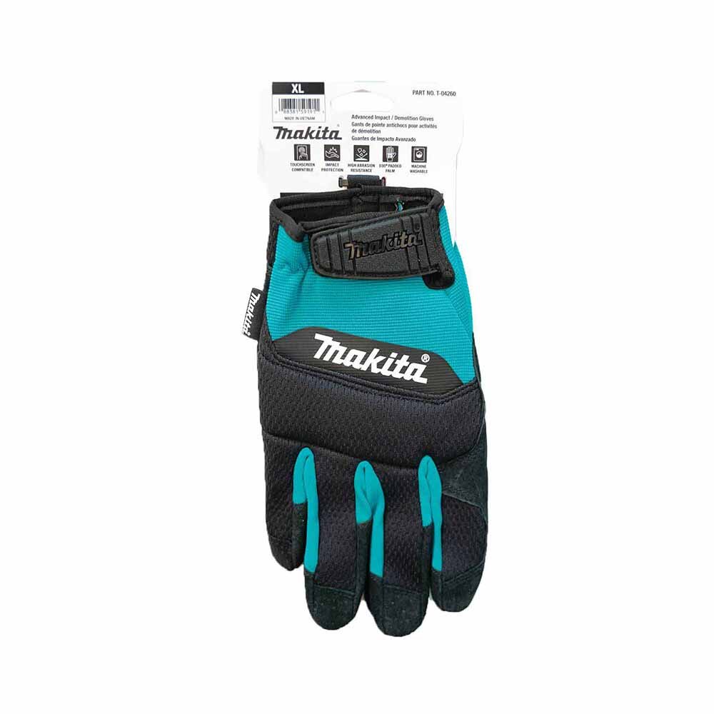 Makita T-04232 100% Genuine Leather-Palm Performance Gloves (X-Large)