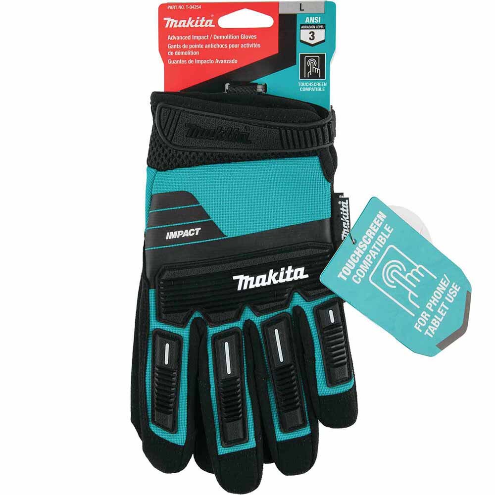 Makita T-04254 Advanced Impact Demolition Gloves (Large)