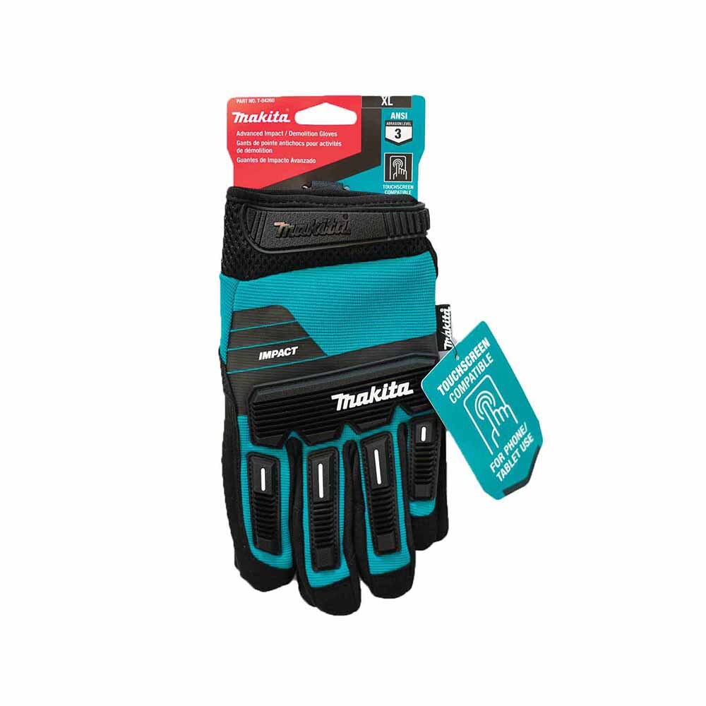 Makita T-04260 Advanced Impact Demolition Gloves (X-Large)