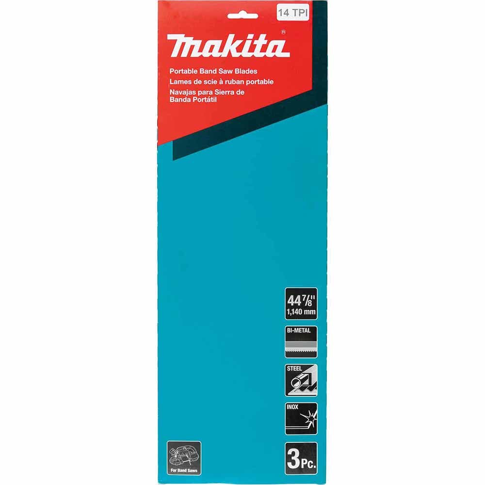 Makita T-05614 44-7/8" 14 TPI Bi-Metal Portable Band Saw Blade, 3/pk