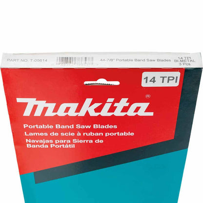 Makita T-05614 44-7/8" 14 TPI Bi-Metal Portable Band Saw Blade, 3/pk