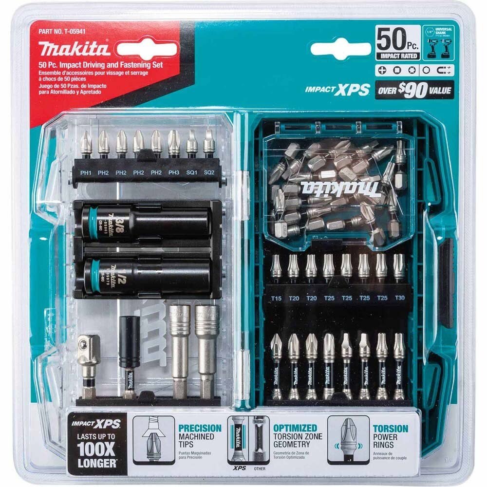 Makita T-05941 Impact XPS 50 Pc. Impact Driving and Fastening Bit Set