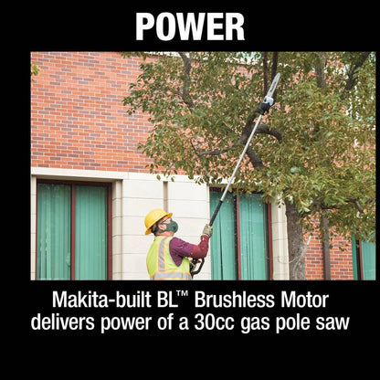 Makita XAU01PTB 36V (18V X2) LXT Brushless 10" Pole Saw Kit, 8' Length (5.0Ah)