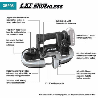 Makita XBP05R1B 18V LXT Band Saw Kit (2.0Ah)