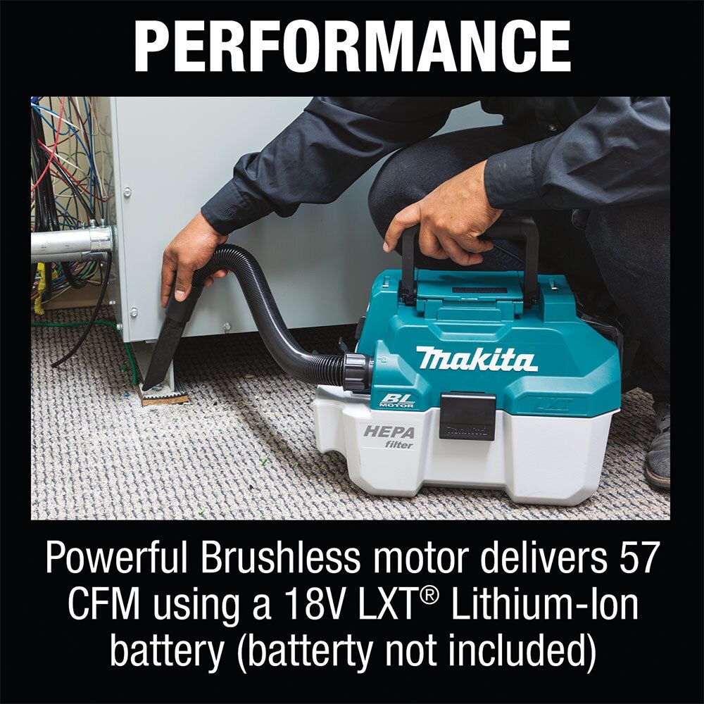 Makita XCV11T 18V LXT Portable Wet/Dry Dust Extractor/Vacuum Kit (5.0Ah)