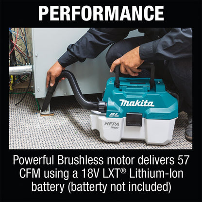 Makita XCV11T 18V LXT Portable Wet/Dry Dust Extractor/Vacuum Kit (5.0Ah)