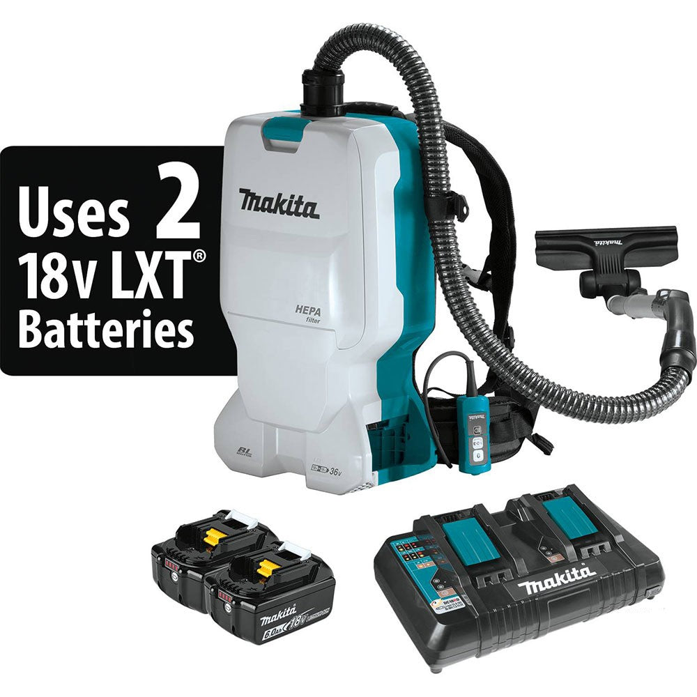 Makita XCV17PG 18V X2 LXT 1.6 Gallon Backpack Dry Vacuum