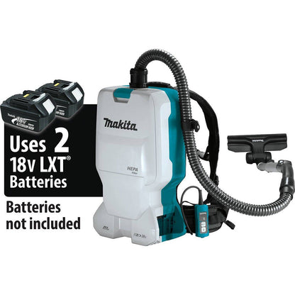 Makita XCV17Z 18V X2 LXT 1.6 Gallon Backpack Dry Vacuum, Tool Only