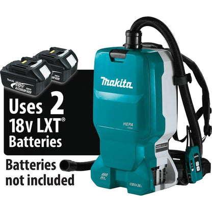 Makita XCV18ZX 18V X2 LXT 1.6 Gallon  Backpack Dry Dust Extractor,Tool Only