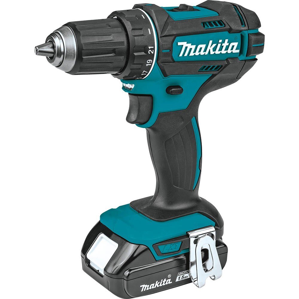 Makita XFD10SY 18V LXT Lithium-Ion Compact Cordless 1/2" Driver-Drill Kit, 480 in. lbs. torque, var. spd., rev., L.E.D. Light, case (1.5Ah)