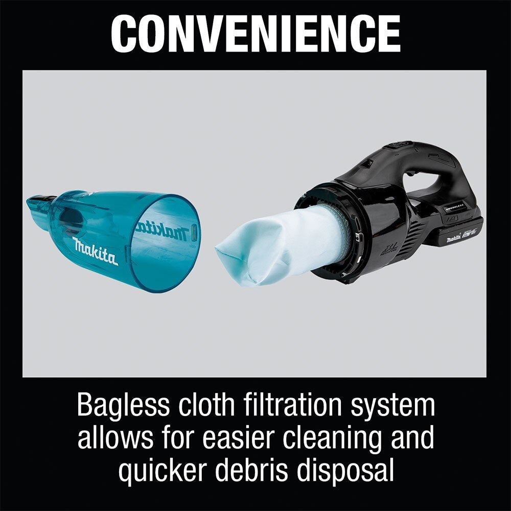 Makita XLC03R1BX4 18V LXT Brushless Cordless Vacuum Kit Trigger w/ Lock, 2.0Ah