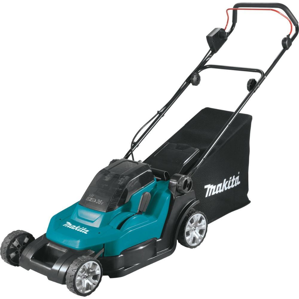 Makita XML05PT 36V (18V X2) LXT 17" Residential Lawn Mower Kit, dual port charger (5.0Ah)