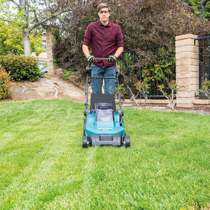 Makita XML05PT 36V (18V X2) LXT 17" Residential Lawn Mower Kit, dual port charger (5.0Ah)