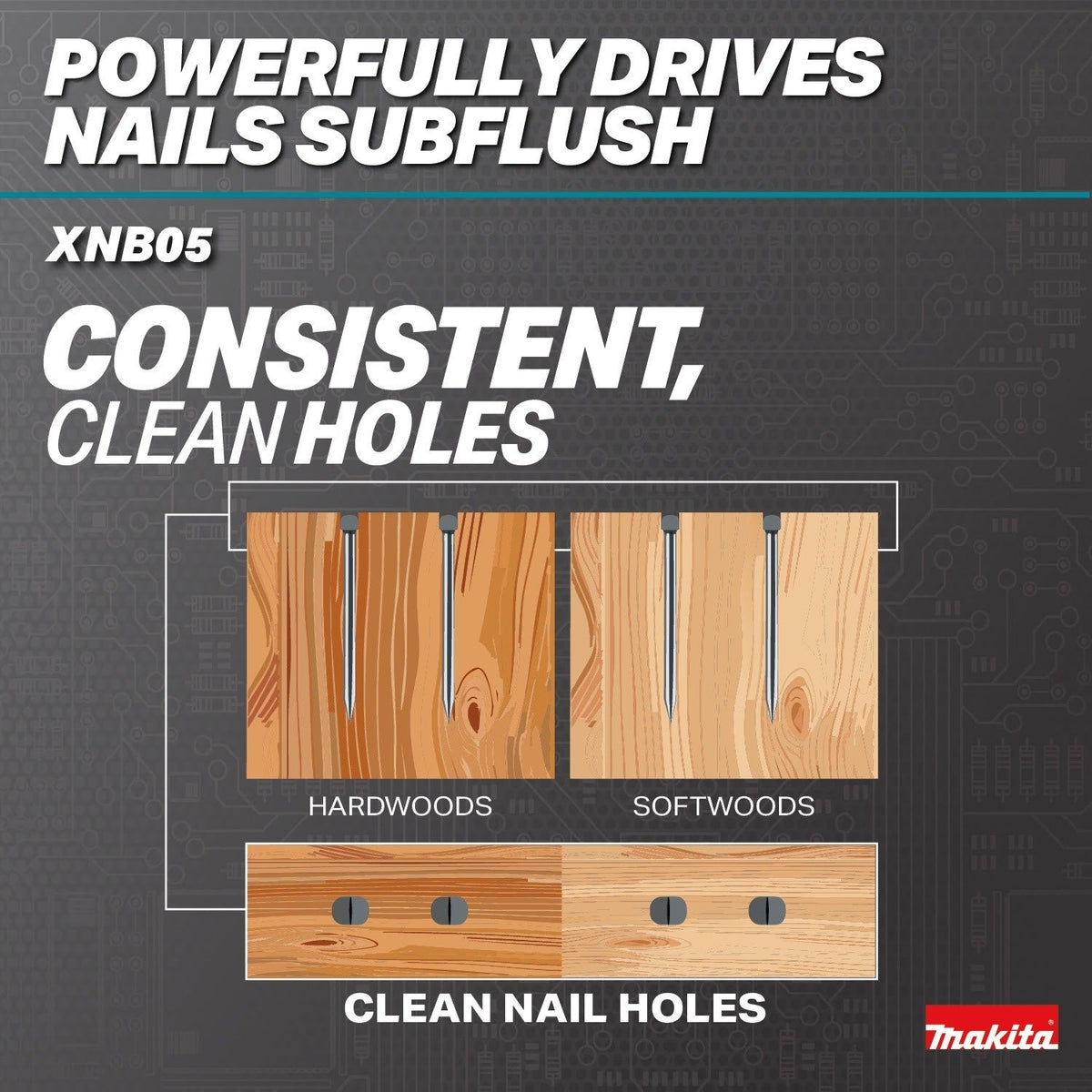 Makita XNB05Z 18V LXT Brushless Cordless 2-1/2" 16 Gauge Straight Finish Nailer, Tool Only