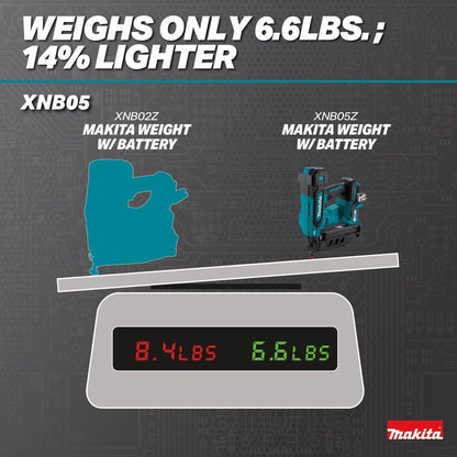 Makita XNB05Z 18V LXT Brushless Cordless 2-1/2" 16 Gauge Straight Finish Nailer, Tool Only