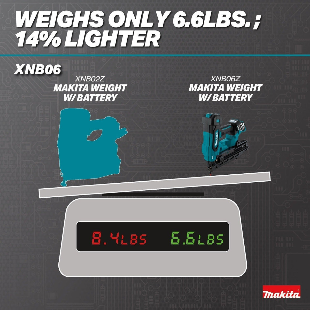 Makita XNB06Z 18V LXT Lithium-Ion Brushless Cordless 2-1/2” Angled Finish Nailer, 16 Gauge, Tool Only