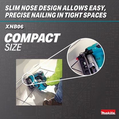 Makita XNB06Z 18V LXT Lithium-Ion Brushless Cordless 2-1/2” Angled Finish Nailer, 16 Gauge, Tool Only