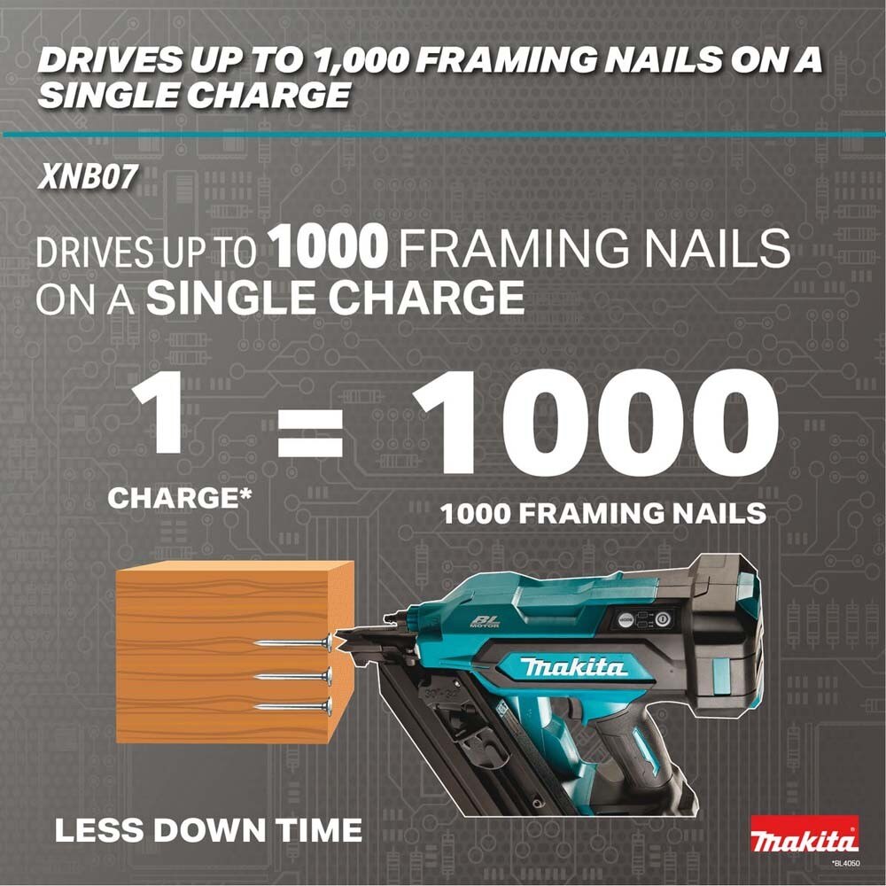 Makita XNB07Z 30 Degree Clipped Head 3-1/2 in. Framing Nailer, Tool Only (Bare Tool)