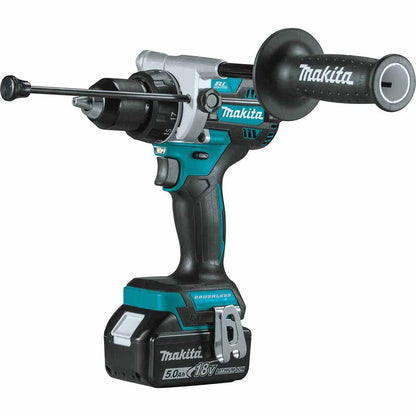 Makita XPH14T 18V LXT Lithium-Ion Brushless Cordless 1/2" Hammer Driver-Drill Kit, 2-speed, var. speed., L.E.D. Light, bag (5.0Ah)