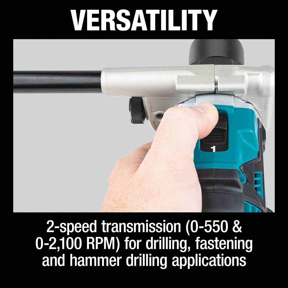 Makita XPH14T 18V LXT Lithium-Ion Brushless Cordless 1/2" Hammer Driver-Drill Kit, 2-speed, var. speed., L.E.D. Light, bag (5.0Ah)