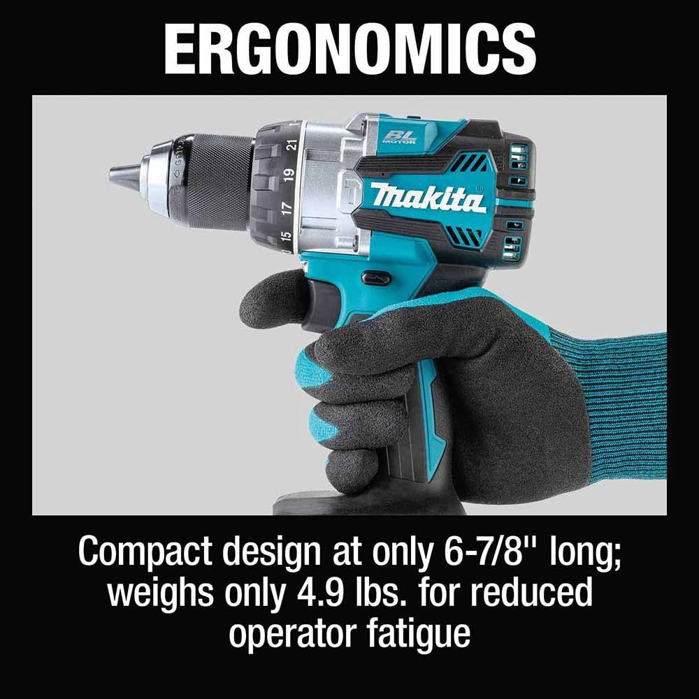 Makita XPH16T 18V LXT Lithium-Ion Compact Brushless Cordless 1/2" Hammer Driver-Drill Kit (5.0Ah)