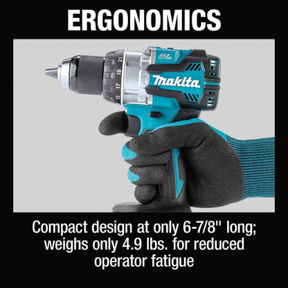Makita XPH16T 18V LXT Lithium-Ion Compact Brushless Cordless 1/2" Hammer Driver-Drill Kit (5.0Ah)