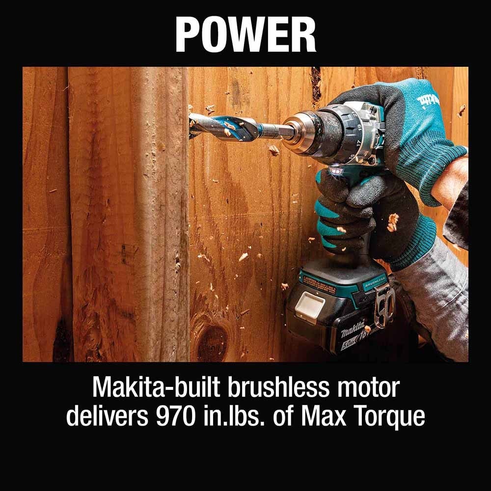 Makita XPH16T 18V LXT Lithium-Ion Compact Brushless Cordless 1/2" Hammer Driver-Drill Kit (5.0Ah)