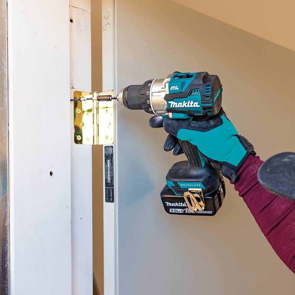 Makita XPH16T 18V LXT Lithium-Ion Compact Brushless Cordless 1/2" Hammer Driver-Drill Kit (5.0Ah)