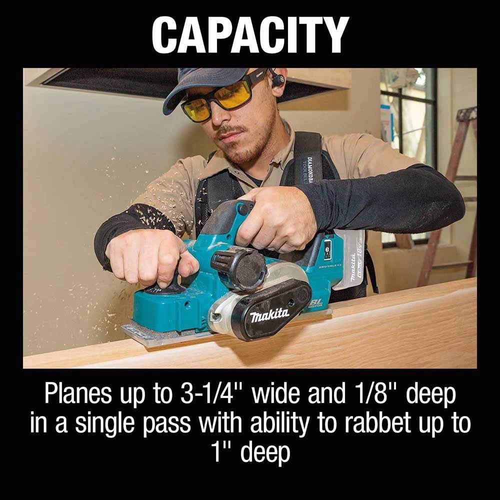 Makita XPK02Z 18V LXT Lithium-Ion Cordless 3-1/4" Planer, AWS™ Capable (Tool Only)