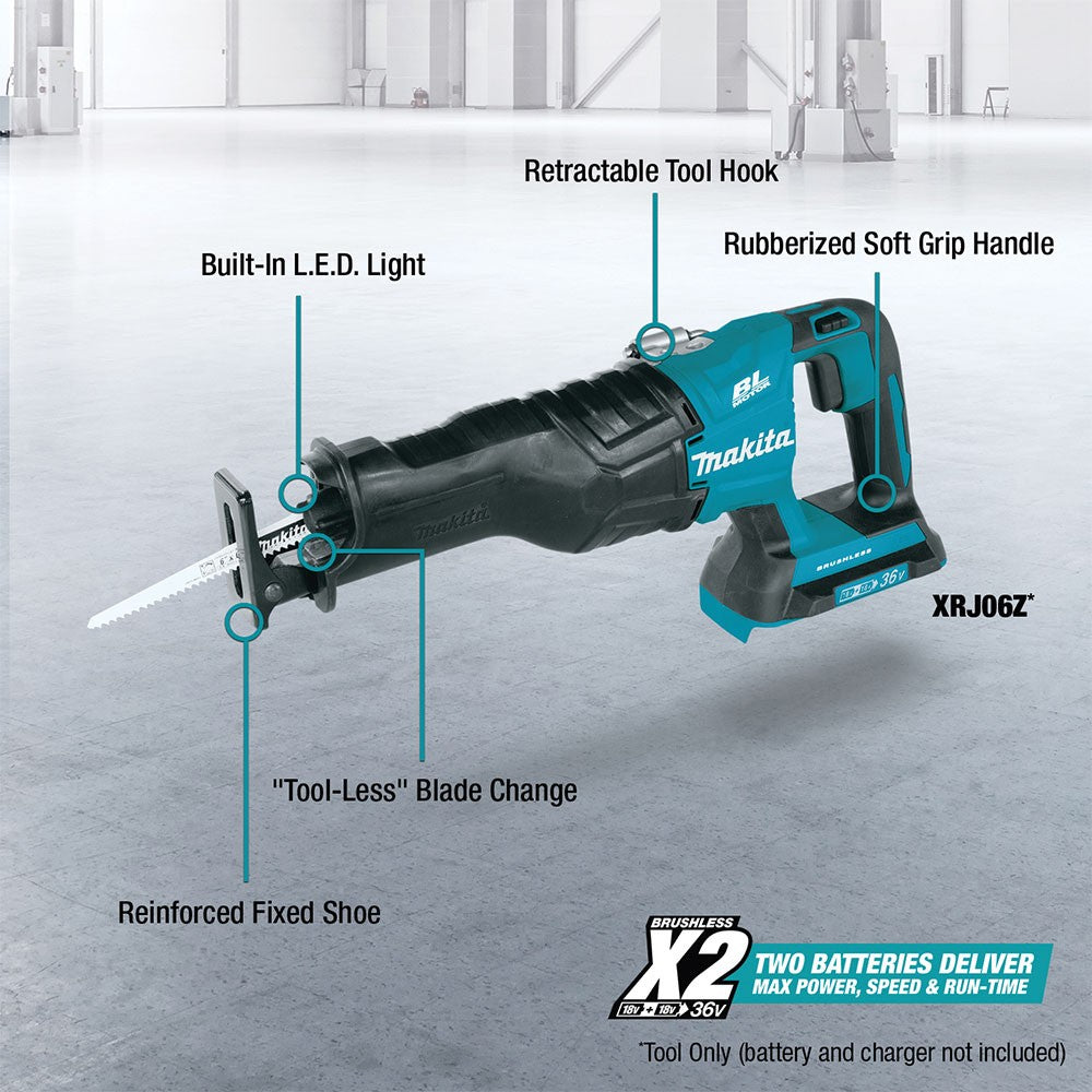 Makita XRJ06Z 18V X2 LXT Recipro Saw (Tool Only)