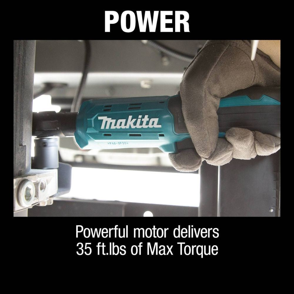 Makita XRW01SR1 18V LXT Lithium-Ion Cordless 3/8" / 1/4" Sq. Drive Ratchet Kit, interchangeable anvils, var. spd., L.E.D. Light, bag, with one battery (2.0Ah)