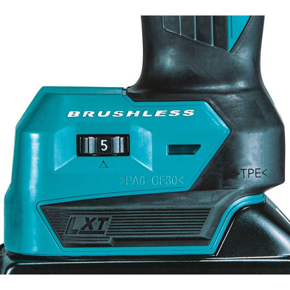 Makita XSB01TJ 18V LXT Lithium-Ion Brushless Cordless 3/8" x 21" Detail Belt Sander Kit, Bag (5.0Ah)