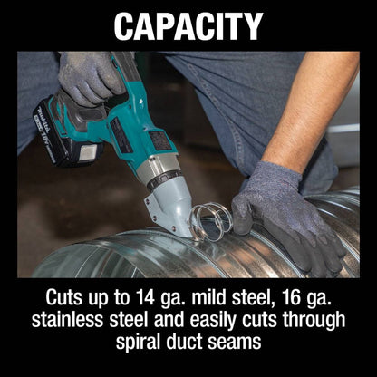Makita XSJ03T 18V LXT Lithium-Ion Brushless Cordless 14 Gauge Straight Shear Kit, bag (5.0Ah)
