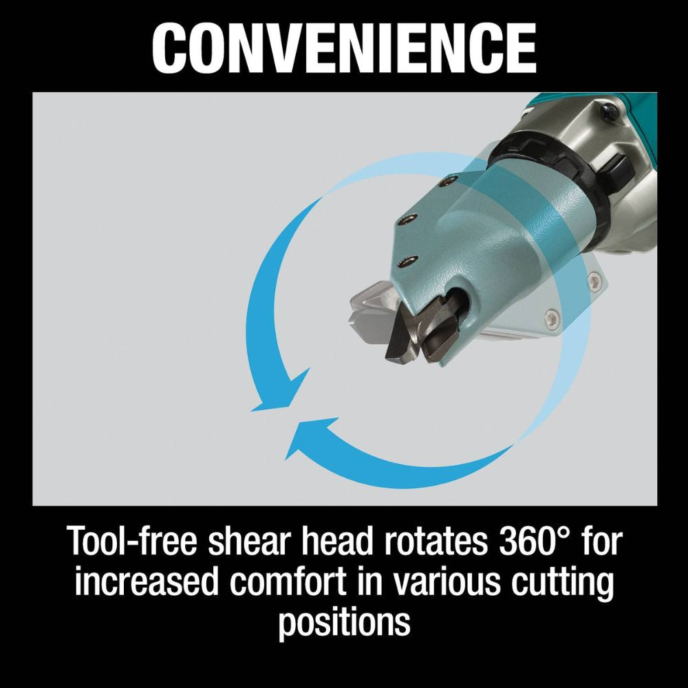 Makita XSJ03T 18V LXT Lithium-Ion Brushless Cordless 14 Gauge Straight Shear Kit, bag (5.0Ah)