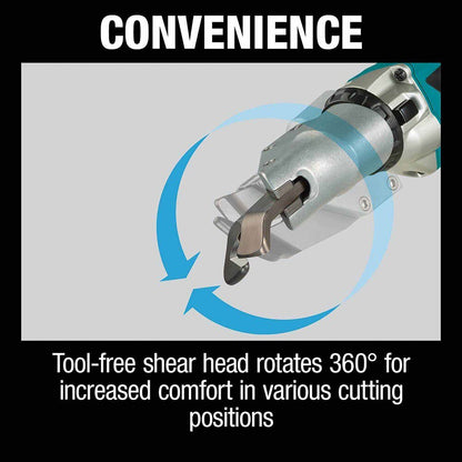 Makita XSJ04T 18V LXT® Lithium-Ion Brushless Cordless 18 Gauge Offset Shear Kit, bag (5.0Ah)