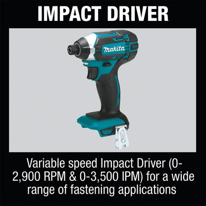 Makita XT614SX1 18V LXT Lithium-Ion Cordless 6-Piece Combo Kit (3.0Ah)
