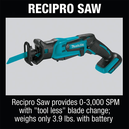 Makita XT614SX1 18V LXT Lithium-Ion Cordless 6-Piece Combo Kit (3.0Ah)