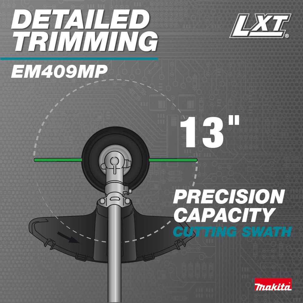Makita XUX02SM1X5 18V LXT Brushless Couple Shaft Power Head Kit w/ String Trimmer, Pole Saw & Articulating Hedge Trimmer Attachments (4.0Ah)