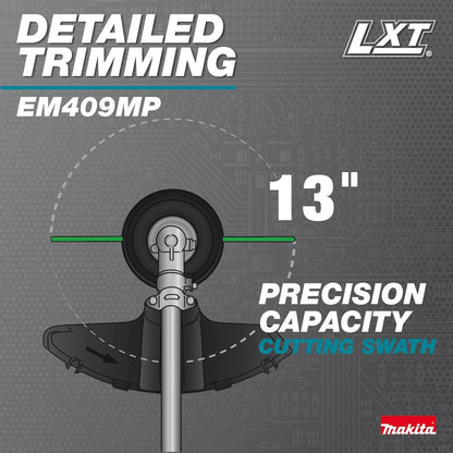Makita XUX02SM1X5 18V LXT Brushless Couple Shaft Power Head Kit w/ String Trimmer, Pole Saw & Articulating Hedge Trimmer Attachments (4.0Ah)