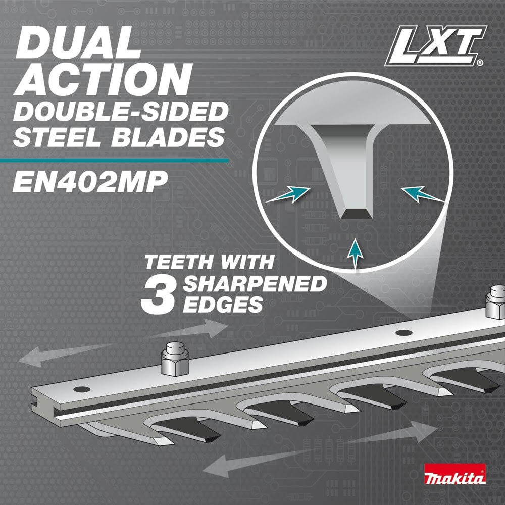 Makita XUX02SM1X5 18V LXT Brushless Couple Shaft Power Head Kit w/ String Trimmer, Pole Saw & Articulating Hedge Trimmer Attachments (4.0Ah)