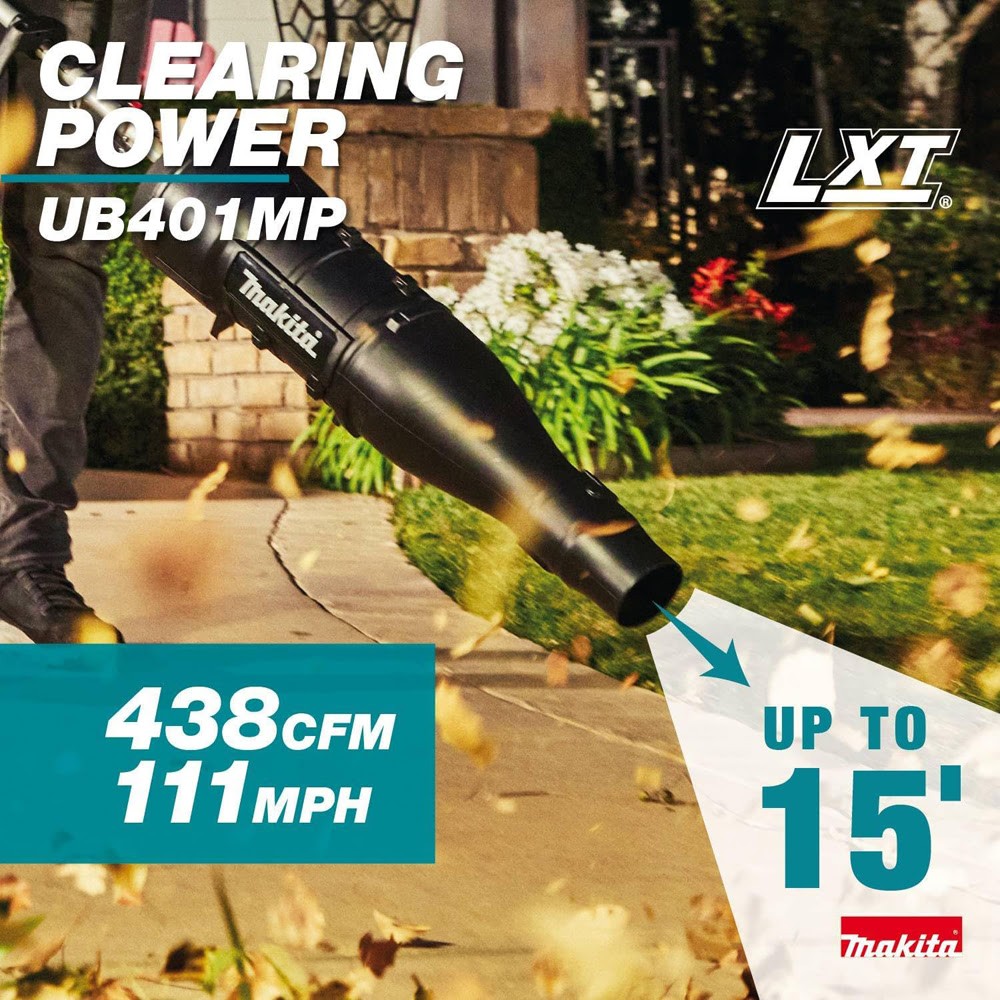 Makita XUX02SM1X6 18V LXT Brushless Couple Shaft Power Head Kit w/ String Trimmer, Pole Saw, Art. Hedge Trimmer & Blower Attachments (4.0Ah)