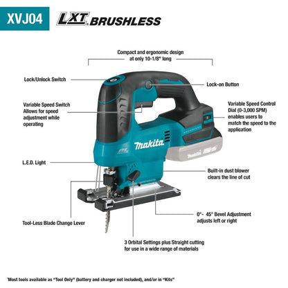 Makita XVJ04Z 18V LXT Lithium-Ion Brushless Cordless Jig Saw (Tool Only)